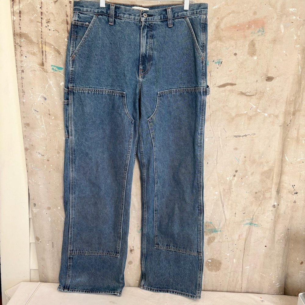 Abercrombie Mid Rise Slouchy Jean Double Knee - Picture 3 of 5